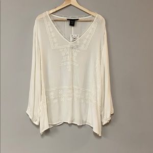 Bohemian Cafe Embroidered Peasant Top - NWT